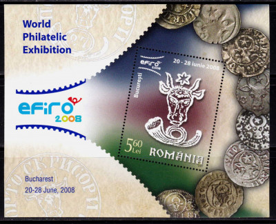 RO 2007 LP 1778 &amp;quot;EFIRO 2008 (II) &amp;quot;, colita 408 ,MNH foto