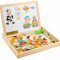 Set Tabla Magnetica Educationala cu Piese Puzzle din Lemn pentru Copii