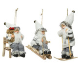 Decoratiune - Santa Sitting on a Bench - mai multe modele | Kaemingk