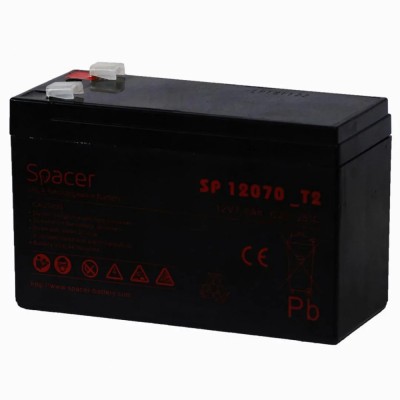 ACUMULATOR UPS SPACER 12V / 7Ah, dimensiuni: 151x66x96mm, inaltime+terminal: 102mm, foto
