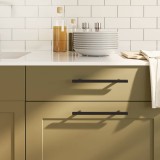 vidaXL M&acirc;nere de dulap, 10 buc., negru, 160 mm, oțel inoxidabil