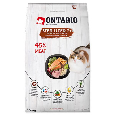 Ontario Cat Sterilised 7+ 6,5 kg foto