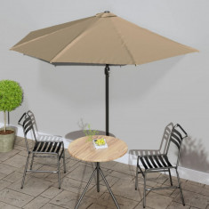 Umbrela de soare de balcon, tija aluminiu, gri taupe 300x155 cm GartenMobel Dekor