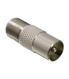 Adaptor coaxial mama F la tata tv coaxial pin aurit, Oem