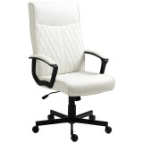 Vinsetto Scaun de Birou cu Spătar &Icirc;nalt &Icirc;nălțime Ajustabilă și Funcție de &Icirc;nclinare 65x65x102-112,5 cm Crem | Aosom Romania