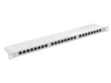 Patch Panel LANBERG Cat 6, 24 porturi, standard 19", alb, RACK