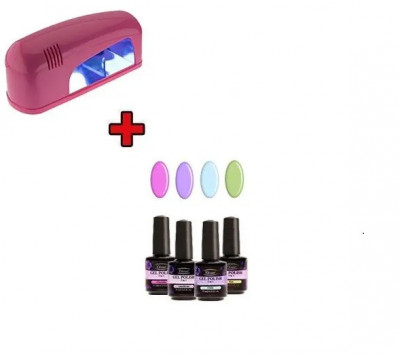 Sistem UV/LED - kit test pastel, 4X15 + lampă UV cu un bec foto