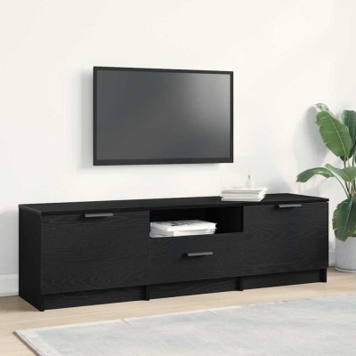vidaXL Cabinet TV cu sertar Negru 140 x 35 x 40 cm Lemn compozit 862088 foto