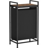 VASAGLE Cos rufe pentru spatii inguste, 47L cu sac textil detasabil, raft superior si cadru metalic, 42x22x75 cm, maro rustic Household NewTrend