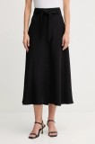Dkny fustă culoarea negru, maxi, evazați, UE5S8896