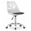 Scaun birou rotativ Artool Print, alb/negru, PP, 50x57x93.5cm, reglabil, ergonomic, metal, roti cauciuc, max 110kg