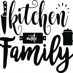 Sticker decorativ, Kintchen unite family, Negru 60 cm, 7320ST-5