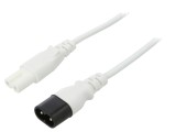 Cablu IEC C7 mamă - IEC C8 tată 5m 2x0,75mm2 alb 2,5A 250V