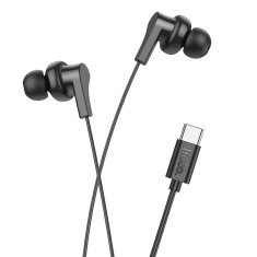 CaE ti cu fir HOCO M114 (USB-C) , negre, cu microfon