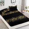 Husa de pat cu elastic de Craciun,neagra cu reni 180x200cm D043, Jojo Home