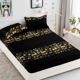 Cumpara ieftin Husa de pat cu elastic de Craciun,neagra cu reni 180x200cm D043, Jojo Home