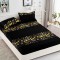Husa de pat cu elastic de Craciun,neagra cu reni 180x200cm D043