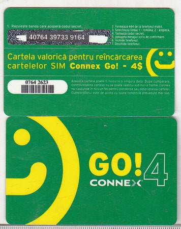 bnk card Romania - Connex - reincarcare Go! 4 - RO-CON-REF-0031B