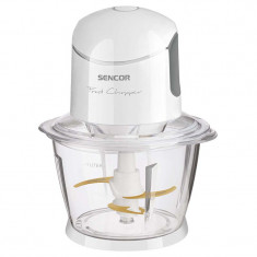 Tocator Chopper Sencor, 800 W, bol sticla, 1 l, 4 lame titan, Alb