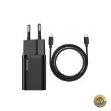 Incarcator Retea cu Cablu Lightning Baseus Super Si 20W 3A 1 x USB-C Negru TZCCSUP-B01