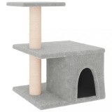 Cumpara ieftin Ansamblu pisici cu stalpi din funie sisal, gri deschis, 48 cm
