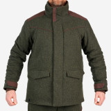 Jachetă 900 din l&acirc;nă călduroasă verde Bărbați, Solognac