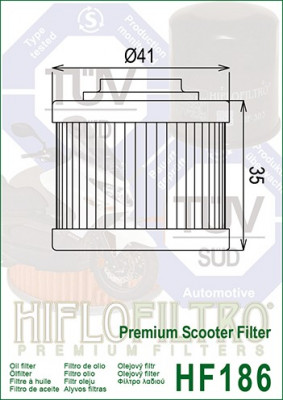 Filtru Ulei HF186 Hiflofiltro Aprilia AP3HAA000309 Cod Produs: MX_NEW HF186 foto