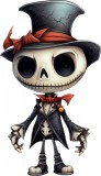 Cumpara ieftin Sticker decorativ Halloween Alb 90 cm, autocolant PVC, Tema Jungla, Aplicare Usa, Detasabil