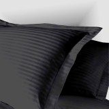 Fata de perna 40x40cm,damasc satinat,100% bumbac,neagra-H033