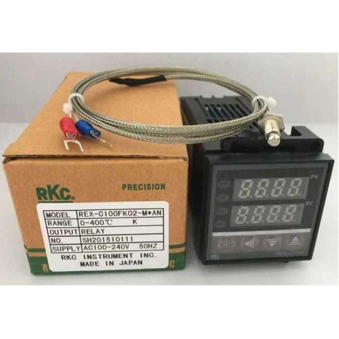 Controler temperatura termostat PID REX C100 FK02 MAN, RKC Japan 0-400 &deg;C + Sonda K