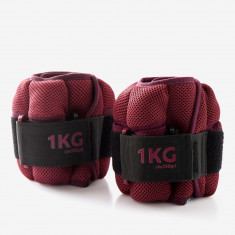 Set Greutăți flexibile reglabile Glezne/Încheieturi Fitness Bordo 2 x 1 kg