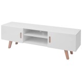 Cumpara ieftin Stativ TV, alb lucios, 150 x 35 x 48,5 cm, MDF