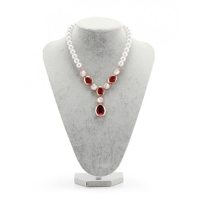 Bust expunere bijuterii gri catifea mare 24m WZ5500 foto