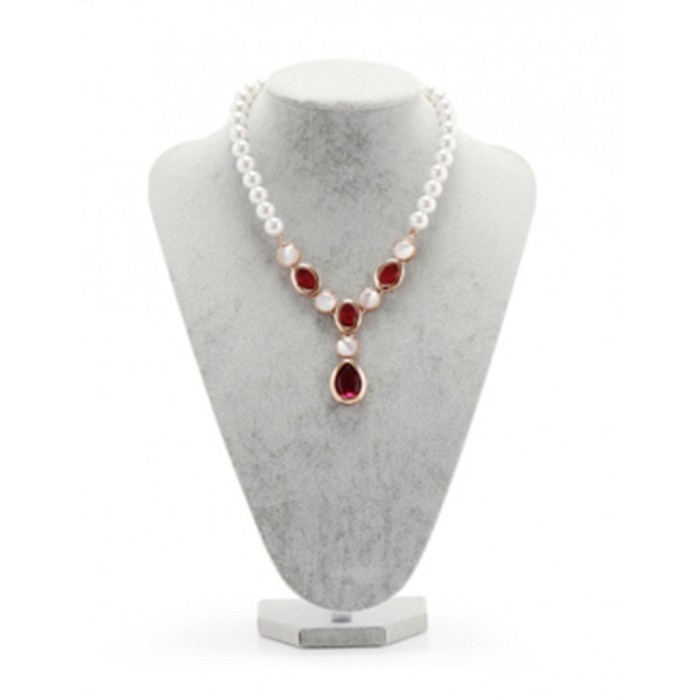 Bust expunere bijuterii gri catifea mare 24m WZ5500