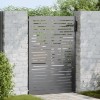 VidaXL Poartă de grădină Negru 105 x 125 cm Oțel vopsit &icirc;n pulbere 42015875