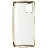 Husa silicon Forcell New Electro transparenta cu margini electroplacate aurii pentru Samsung Galaxy A51 (SM-A515F)