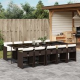 Set mobilier de gradina cu perne, 11 piese, maro, poliratan GartenMobel Dekor, vidaXL