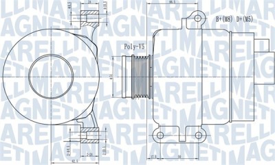 MAGNETI MARELLI 063731969010 Generator / Alternator foto