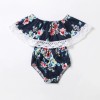 Body Bleumarin pentru Fetițe cu Imprimeu Floral (Marime Disponibila: 9-12 luni, Superbaby