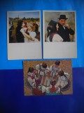 HOPCT LOT NR 1165 UNGARIA -COSTUME POPULARE- 3 CARTI POSTALE-CIRCULATE&#039;&#039;, Necirculata, Printata