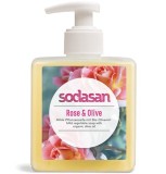 Sapun lichid ecologic Sodasan Trandafir si Masline, 300ml, Biodegradabil, Fabricat in Germania