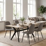 Masă de Dining Adore Luna, Stejar, 181x75x90 cm