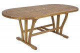 Masa extensibila pentru gradina Oval Noemi, Bizzotto, 150-200 x 90 x 74 cm, lemn de salcam