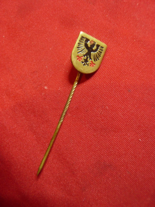 Insigna veche Vultur austriac - Stema ,h=1cm , metal si email