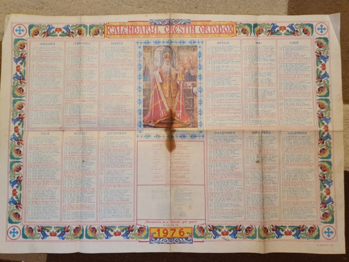 calendar ortodox din anul 1976
