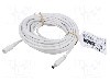 Cablu alimentare DC, DC 5,5/2,1 mufa, DC 5,5/2,1 soclu, alb, 3m, GOOBAY - 76675