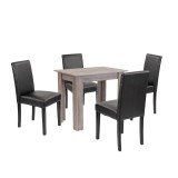 Set de masă Leon 4+1 stejar York-negru