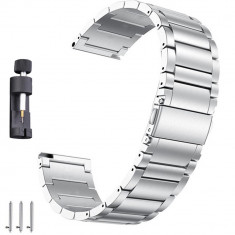 Curea din metal, compatibila Huawei Watch GT 3 42mm, VD Very Dream®, telescoape QR, Silver