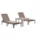 Cumpara ieftin Set șezlonguri de grădină Jaipur Duo cu masă Rosario cappuccino