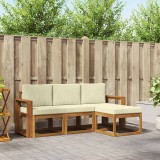 vidaXL Set de canapele de exterior cu pernă 4 pcs Natural și Crem 3366223